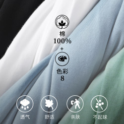 3件】純棉t恤男長袖寬松圓領薄款潮流個性體恤秋衣全棉打底衫男潮