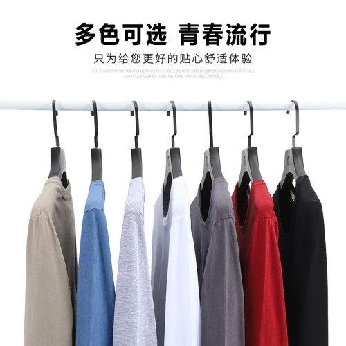 3件】純棉t恤男長袖寬松圓領薄款潮流個性體恤秋衣全棉打底衫男潮