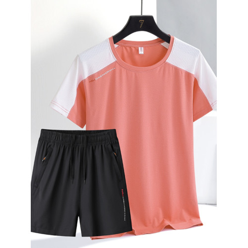 夏季戶外冰絲短袖運動套裝女時尚休閒服打羽毛球速乾透氣薄兩件套 夏季戶外冰絲短袖運動套裝女時尚休閒服打羽毛球速乾透氣薄兩件套