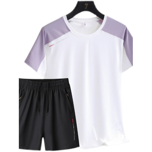 夏季戶外冰絲短袖運動套裝女時尚休閒服打羽毛球速乾透氣薄兩件套 夏季戶外冰絲短袖運動套裝女時尚休閒服打羽毛球速乾透氣薄兩件套