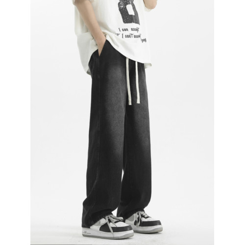 牛仔褲男冬季美式男生寬松直筒褲男士新款休閒褲長褲彎刀加絨褲子 牛仔褲男冬季美式男生寬松直筒褲男士新款休閒褲長褲彎刀加絨褲子