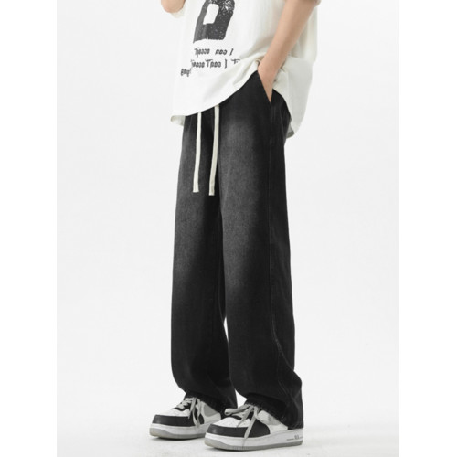 牛仔褲男冬季美式男生寬松直筒褲男士新款休閒褲長褲彎刀加絨褲子 牛仔褲男冬季美式男生寬松直筒褲男士新款休閒褲長褲彎刀加絨褲子