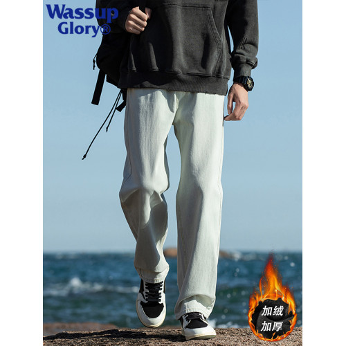 WASSUP GLORY美式復古牛仔褲男春秋季潮牌寬松直筒褲休閒男裝褲子 WASSUP GLORY美式復古牛仔褲男春秋季潮牌寬松直筒褲休閒男裝褲子