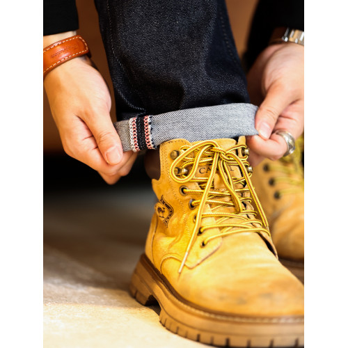 BGYO鹿起 美式復古深藍牛仔褲男士重磅彈力休閒阿美哢嘰丹甯長褲 BGYO鹿起 美式復古深藍牛仔褲男士重磅彈力休閒阿美哢嘰丹甯長褲