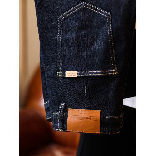 BGYO鹿起 美式復古深藍牛仔褲男士重磅彈力休閒阿美哢嘰丹甯長褲 BGYO鹿起 美式復古深藍牛仔褲男士重磅彈力休閒阿美哢嘰丹甯長褲