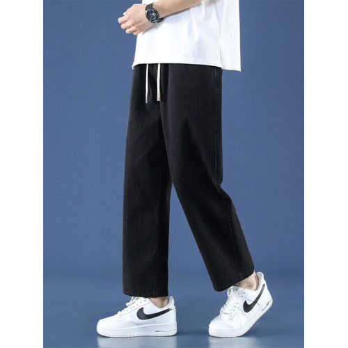 牛仔褲男士春秋冬季2025新款加絨潮牌寬松直筒濶腿夏天九分長褲子 牛仔褲男士春秋冬季2025新款加絨潮牌寬松直筒濶腿夏天九分長褲子