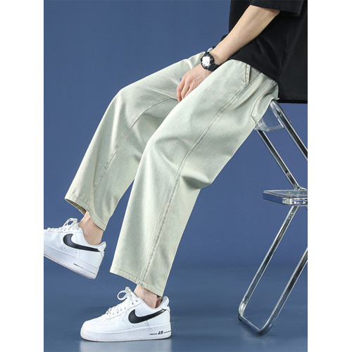 牛仔褲男士春秋冬季2025新款加絨潮牌寬松直筒濶腿夏天九分長褲子 牛仔褲男士春秋冬季2025新款加絨潮牌寬松直筒濶腿夏天九分長褲子