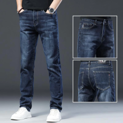 2025新款牛仔褲男款直筒寬松彈力秋冬款休閒男褲秋季男士長褲子男