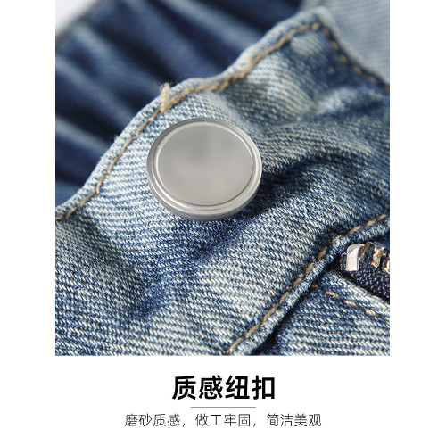 系皮帶款半松緊腰牛仔褲男長褲寬松直筒潮流休閒百搭秋季男生褲子 系皮帶款半松緊腰牛仔褲男長褲寬松直筒潮流休閒百搭秋季男生褲子