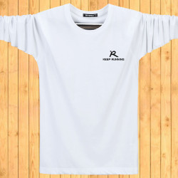 2023新款男士百分百純棉長袖t恤大碼寬松圓領全棉秋衣內搭打底衫