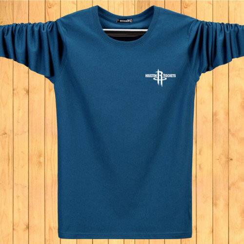 2023新款男士百分百純棉長袖t恤大碼寬松圓領全棉秋衣內搭打底衫