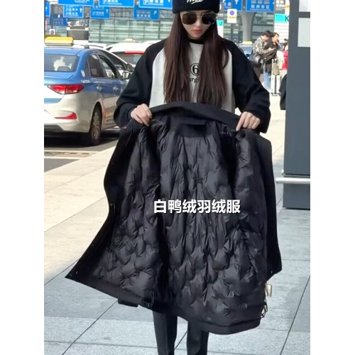 白鴨絨羽絨服女收腰冬季2025新款韓版寬松加厚小個子沖鋒衣外套 白鴨絨羽絨服女收腰冬季2025新款韓版寬松加厚小個子沖鋒衣外套