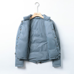 2025秋冬新款文藝輕薄款羽絨服女士短款立領寬松大碼白鴨絨外套潮