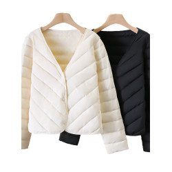羽絨內膽女秋冬新款修身輕薄保暖內穿羽絨服短款內搭V領配大衣