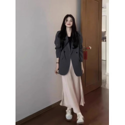 高級感灰色西裝外套女春秋2025新款韓版chic寬松休閒西服上衣顯瘦