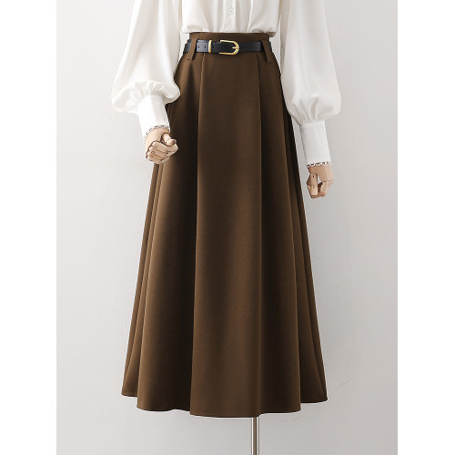 中長款毛呢半身裙女2025秋冬新款高腰顯瘦遮胯百褶裙大擺a字繖裙 中長款毛呢半身裙女2025秋冬新款高腰顯瘦遮胯百褶裙大擺a字繖裙