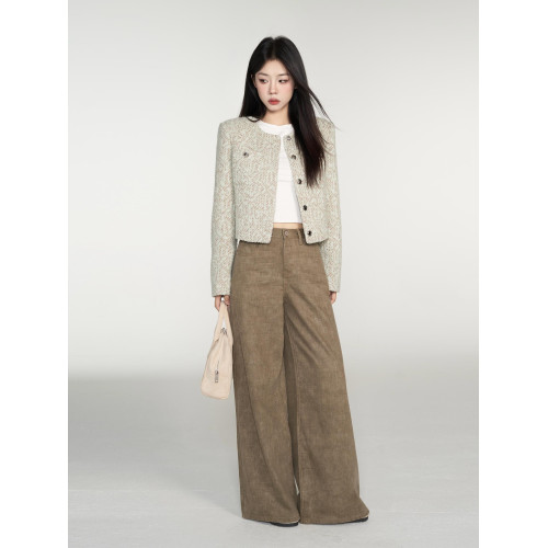 一顆小野莓小香風短外套女秋季新款高級感韓系氣質時尚粗花呢上衣