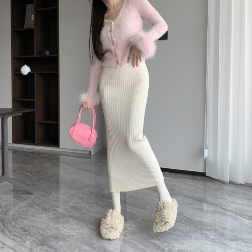 2025秋冬新款針織半身裙直筒一步黑色長裙包臀顯瘦裹裙女裙長90 2025秋冬新款針織半身裙直筒一步黑色長裙包臀顯瘦裹裙女裙長90