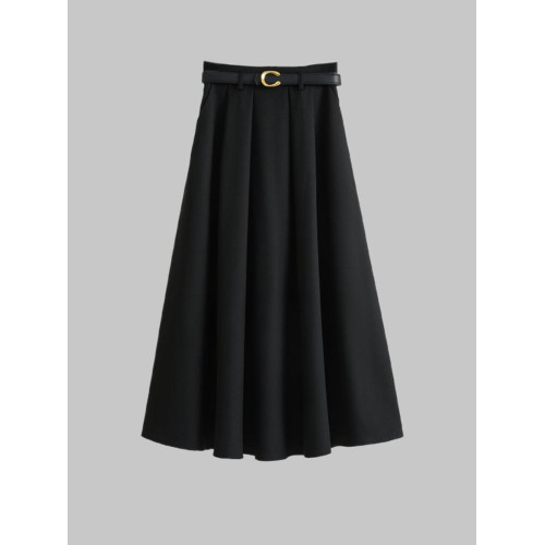 大洪官方嚴選店復古畫報秋冬高腰垂感中長職業半身裙A字繖裙顯瘦 大洪官方嚴選店復古畫報秋冬高腰垂感中長職業半身裙A字繖裙顯瘦