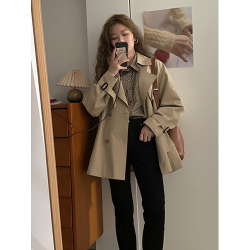 短款風衣外套女小個子2025新款春秋季今年流行英倫風卡其色薄春裝