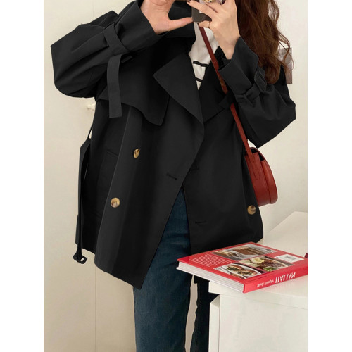 短款風衣外套女小個子2025新款春秋季今年流行英倫風卡其色薄春裝