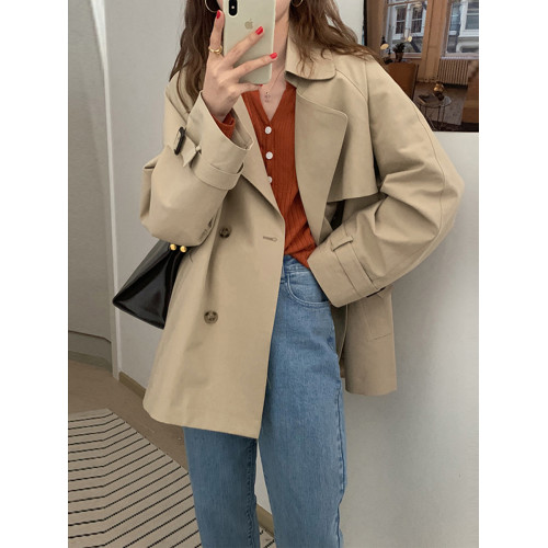 短款風衣外套女小個子2025新款春秋季今年流行英倫風卡其色薄春裝