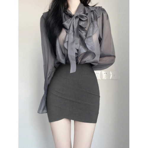 黑色短裙女新款秋季職業顯瘦半身裙子高腰緊身包臀裙性感褶皺包裙