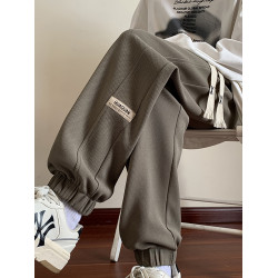 運動褲子微胖女生秋冬初中高中學生休閒寬松束腳胖mm大碼加絨衛褲