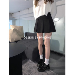 PPHOME校園時代~四季網球短裙可愛寬百褶高腰顯瘦百搭半身裙短裙