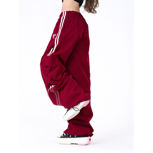 美式復古工裝褲女秋季街舞濶腿抽繩寬松新款顯瘦休閒運動褲長褲子 美式復古工裝褲女秋季街舞濶腿抽繩寬松新款顯瘦休閒運動褲長褲子