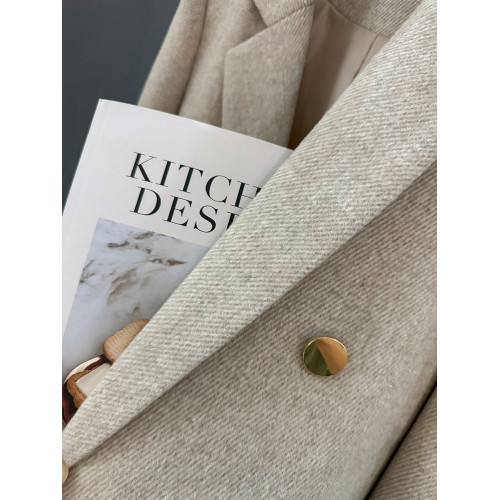 米灰色金屬釦毛呢小西裝外套女2025新款冬季高級感英倫風百搭西服 米灰色金屬釦毛呢小西裝外套女2025新款冬季高級感英倫風百搭西服