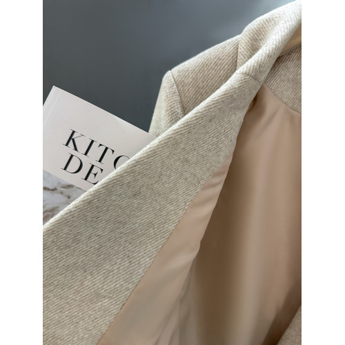 米灰色金屬釦毛呢小西裝外套女2025新款冬季高級感英倫風百搭西服 米灰色金屬釦毛呢小西裝外套女2025新款冬季高級感英倫風百搭西服