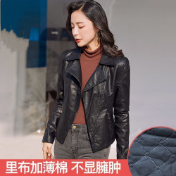 黑色小皮衣女外套春秋新款韓版修身顯瘦短款翻領百搭PU皮機車夾克