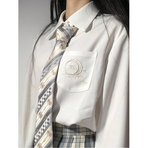 【神仙club】月下鶴長袖JK襯衫  原創JK襯衣長袖製服校供感上衣女