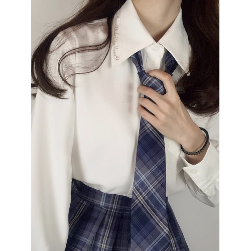 【神仙club】月下鶴長袖JK襯衫  原創JK襯衣長袖製服校供感上衣女