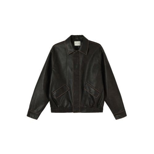 RPB BRAND 秋冬翻領拉鍊機車外套經典百搭短款PU皮夾克皮衣女 RPB BRAND 秋冬翻領拉鍊機車外套經典百搭短款PU皮夾克皮衣女