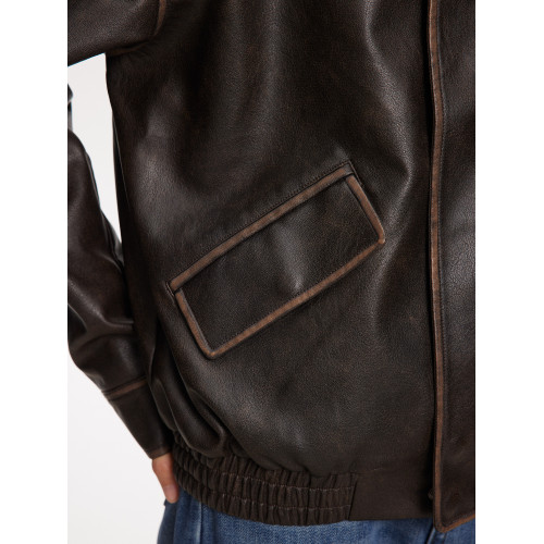 RPB BRAND 秋冬翻領拉鍊機車外套經典百搭短款PU皮夾克皮衣女 RPB BRAND 秋冬翻領拉鍊機車外套經典百搭短款PU皮夾克皮衣女