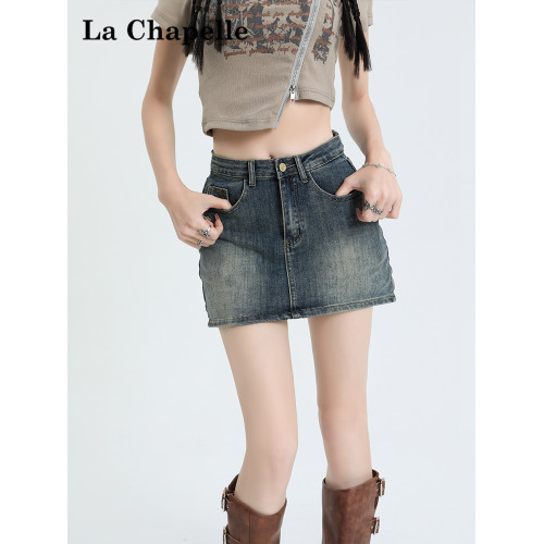 拉夏貝爾復古牛仔半身裙女2025新款夏季高腰a字顯瘦辣妹包臀短裙 拉夏貝爾復古牛仔半身裙女2025新款夏季高腰a字顯瘦辣妹包臀短裙