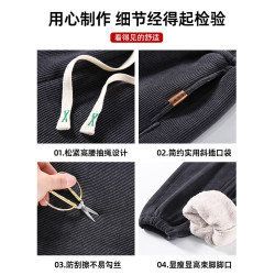 羊羔絨束腳運動褲女秋冬加絨加厚歐棉絨燈籠褲寬松保暖燈芯絨衛褲