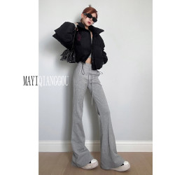 175高個子加長180高腰運動微喇叭褲女秋冬加絨加厚修身休閒瑜珈褲