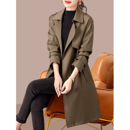 風衣外套女裝春秋2025今年流行新款秋裝時尚氣質中長款小個子大衣 風衣外套女裝春秋2025今年流行新款秋裝時尚氣質中長款小個子大衣