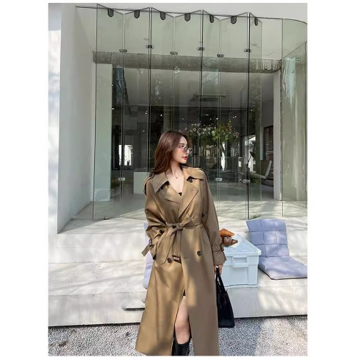 高個子黑色風衣外套女寬松大碼春秋加長款到腳踝韓系顯瘦氣質大衣 高個子黑色風衣外套女寬松大碼春秋加長款到腳踝韓系顯瘦氣質大衣