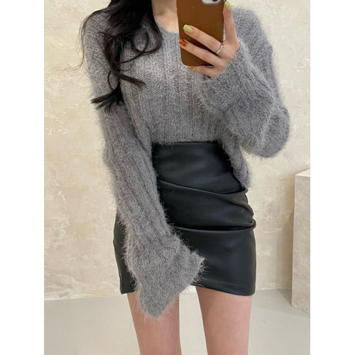 黑色褶皺小皮裙秋季半身裙2025韓版高腰緊身pu皮包臀性感一步裙冬 黑色褶皺小皮裙秋季半身裙2025韓版高腰緊身pu皮包臀性感一步裙冬