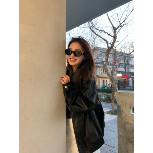 2025新款春秋拉鍊超火pu皮衣外套女短款寬松酷颯風美式復古機車服 2025新款春秋拉鍊超火pu皮衣外套女短款寬松酷颯風美式復古機車服