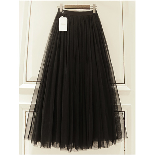 巨好看秋冬季新款黑色網紗裙白色半身裙子百褶長款長裙女a字半裙 巨好看秋冬季新款黑色網紗裙白色半身裙子百褶長款長裙女a字半裙