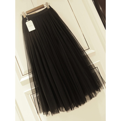 巨好看秋冬季新款黑色網紗裙白色半身裙子百褶長款長裙女a字半裙 巨好看秋冬季新款黑色網紗裙白色半身裙子百褶長款長裙女a字半裙