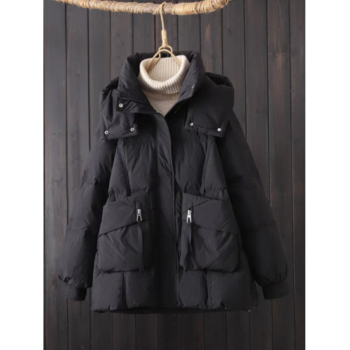 2025秋冬新款韓版寬松連帽羽絨服女中長款洋氣百搭保暖白鴨絨外套 2025秋冬新款韓版寬松連帽羽絨服女中長款洋氣百搭保暖白鴨絨外套