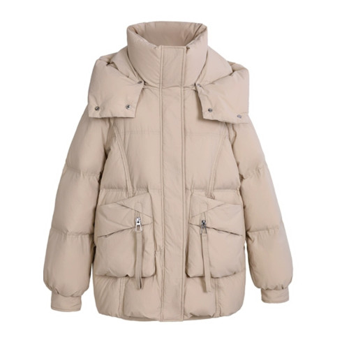 2025秋冬新款韓版寬松連帽羽絨服女中長款洋氣百搭保暖白鴨絨外套 2025秋冬新款韓版寬松連帽羽絨服女中長款洋氣百搭保暖白鴨絨外套