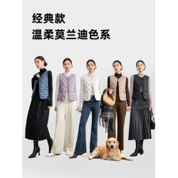 雅鹿輕薄羽絨馬甲女2025冬季新款時尚短款輕暖內膽羽絨內搭外套