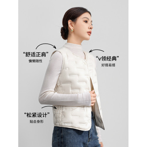 雅鹿輕薄羽絨馬甲女2025冬季新款時尚短款輕暖內膽羽絨內搭外套 雅鹿輕薄羽絨馬甲女2025冬季新款時尚短款輕暖內膽羽絨內搭外套